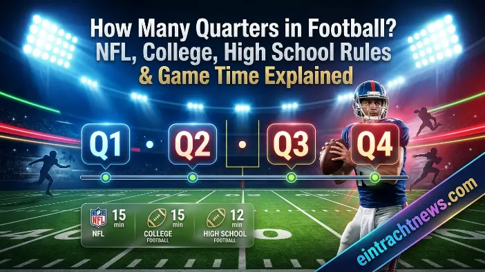 How Many Quarters in Football? NFL, College, High School Rules & Game Time Explained How Many Quarters in Football