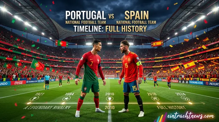 Portugal National Football Team vs Spain National Football Team Timeline